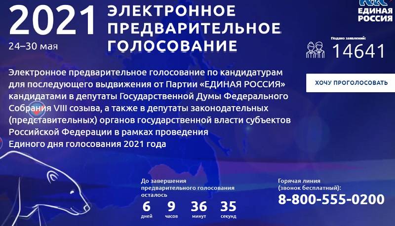 Сайт предварительного голосования «Единой России» в первый день не выдержал наплыва посетителей