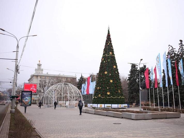 Поваленная ветром главная елка Ростова будет восстановлена