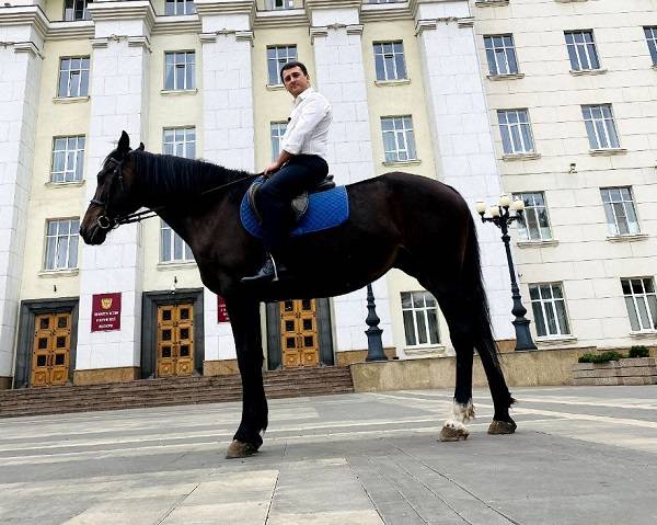 В Ростове депутат приехал к зданию правительства на лошади