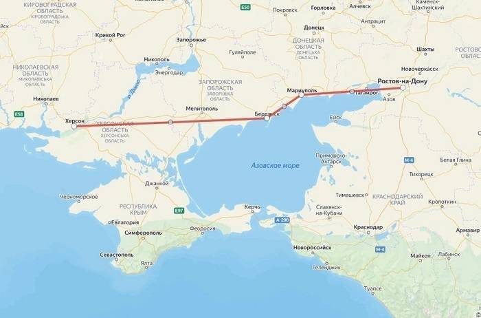 Движение грузов в сторону Крыма по сухопутной дороге через Таганрог стало очень интенсивным
