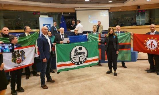 В Европарламенте показали флаг квазигосударства, в которое хотят включить Ростовскую область