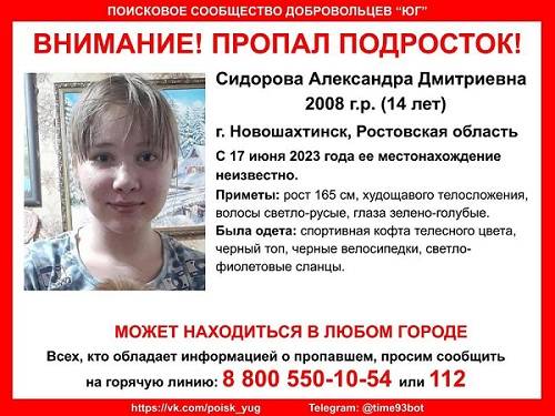 В Ростовской области с 17 июня разыскивают пропавшую 14-летнюю школьницу