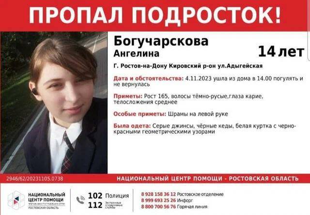 В Ростове с 4 ноября ищут 14-летнюю девочку