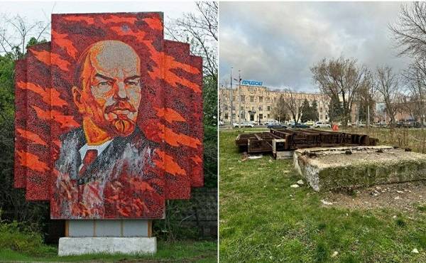 В Таганроге хотят восстановить мозаичное панно с Лениным, которое сбил ураган