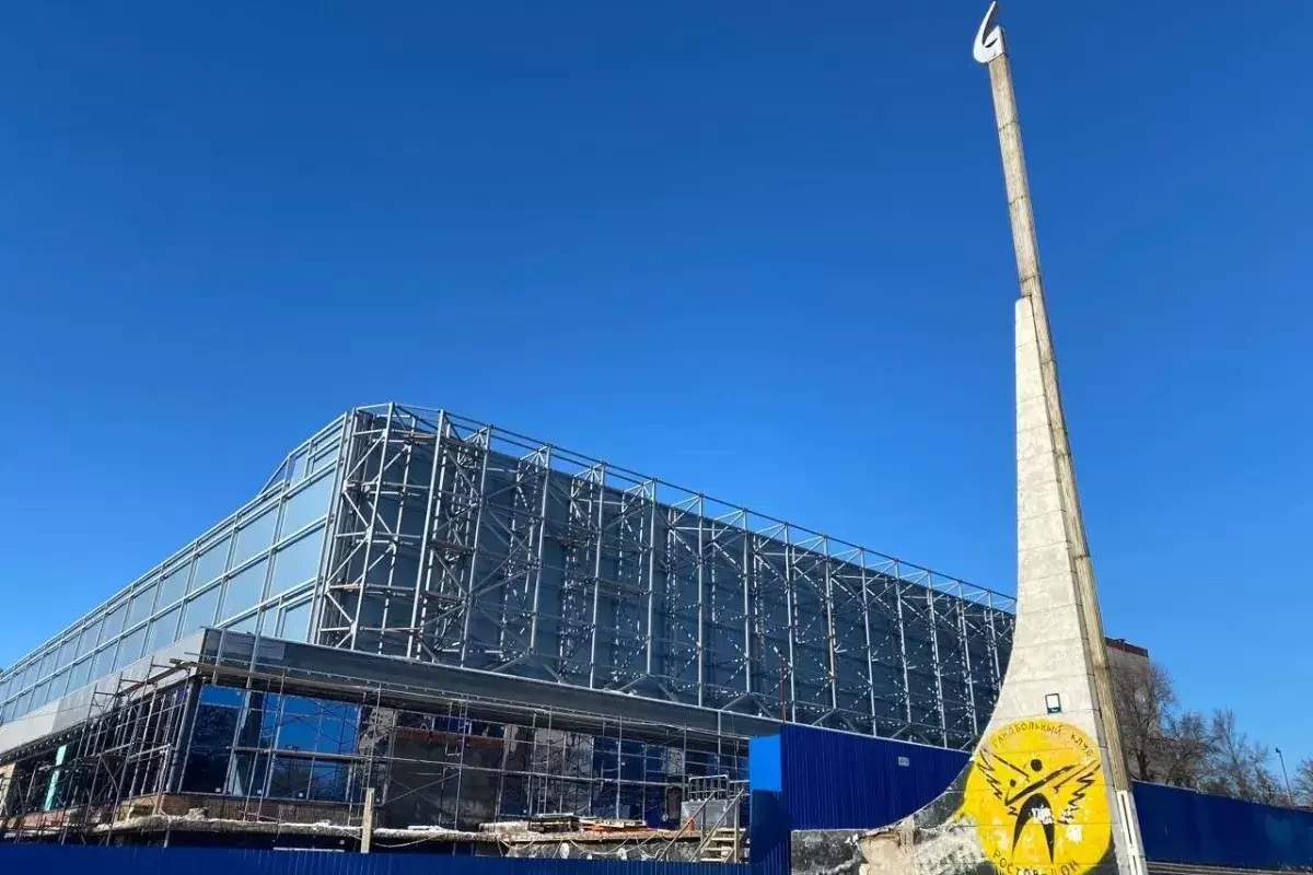 Строительная готовность ростовского Дворца спорта достигла 55% в январе